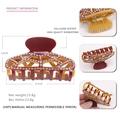 Pinza per capelli traforata in acetato di cellulosa rosso scuro e ambra con strass bianchi - Rosa arancio con strass bianchi