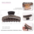 Braune Haarklammer aus Acetat mit Champagner-Strasssteinen und Leopardenmuster - Braun-Rosa mit Champagner-Strasssteinen