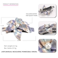 Floral cellulose acetate hair clip with blue marble pattern and pearl center detail - Camouflage