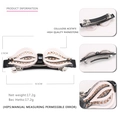 Eleganter cremefarbener Haarclip mit Schleife aus Celluloseacetat und Bernstein-Strass - Nude