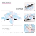Blue marble acetate camellia hair clip with pearl center, 8.8cm spring flower pin - Pale Blue