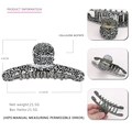 Large 12cm black and white spotted acetate shark hair claw clip for women hair styling - Black and White Leopard Print