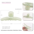 Large light green marble cellulose acetate hair claw clip 12cm for thick hair - Light Green