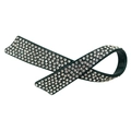 Detail shot of a dark green acetate bow hair clip with luxury inlaid white crystals - Dark Green