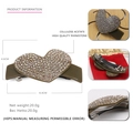 Olive green heart-shaped rhinestone hair clip made of cellulose acetate, size 8.4x4.6cm - Olive Green
