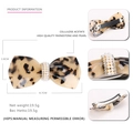 Acetate bow hair clip with tortoise shell pattern, pearls and rhinestones decoration - Beige Tortoise Shell