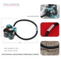 Detail of marble pattern acetate flower hair tie with durable elastic rope and metal joint - Dark Green