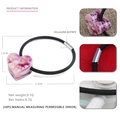 Élastique à cheveux avec cœur en acétate de cellulose marbré violet et clip en métal - Violet Fleuri