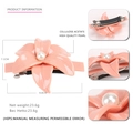Fermaglio per capelli a camelia rosa in acetato con perla e chiusura a molla - Rosa nude