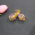 Elegant purple and yellow marble-patterned acetate hair claw clip for women - Multicolor