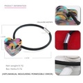 Elastisch haarelastiekje met hartvormige acetaatbedel in kleurrijke tie-dye patronen - Veelkleurig