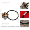 Minimalist clover hair tie in leopard tortoiseshell acetate with high elastic rope - Coffee Grey