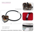 Élastique cheveux cœur en acétate écaille de tortue avec bande élastique noire et métal - Gris Café