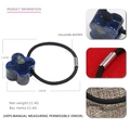 Minimalist blue floral acetate flower hair tie with durable black elastic band - Dark Blue