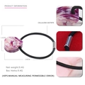 Élastique à cheveux en acétate violet marbré en forme de goutte avec élastique noir - Violet Fleuri
