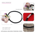 Minimalist geometric clover acetate hair tie with high-elastic band and floral pattern - Colorful Floral