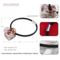 Élastique à cheveux avec pendentif cœur en acétate marbré marron et corde noire - Marron et Blanc