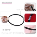Élastique à cheveux en acétate goutte d'eau avec motif écaille et attache métallique - Marron et Blanc