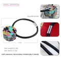 Detail showing marble texture cellulose acetate charm and high elasticity hair tie - Multicolor