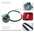 Elastisches Haargummi mit marmorierter Acetat-Blume und technischen Abmessungen - Dunkelgrün
