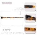 Minimalist acetate hair pin with faux tortoise shell pattern and black rhinestone accent - Dark Tortoiseshell