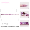 Purple marble texture acetate hair stick with rhinestone inlay and size specifications - Floral Purple