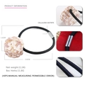 Elastic hair tie with cream marble acetate cylinder bead and durable black rubber cord - Marble Pink