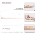Beige marble pattern cellulose acetate hair pin with pink rhinestone accent 17.5CM - Floral Pink