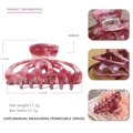 Pink marble tie-dye acetate hair claw clip with cutout design and 8.9cm size detail - Red