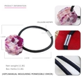Purple marble acetate hair tie with high elasticity rubber band and gear shape design - Floral Purple