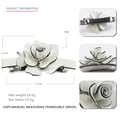 Creamy white 3D rose acrylic hair clip with black edges and metal spring back - Off White
