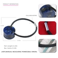 Haargummi aus Celluloseacetat mit blauem Marmormuster und elastischem Band - Dunkelblau