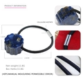 Blue marble acetic acid elastic hair tie with waved cylindrical cellulose acetate beads - Dark Blue