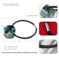Elastic hair tie with a cylindrical acetate marble texture bead in blue and green - Dark Green