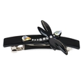 Eleganter Libellen-Haarclip mit Strasssteinen auf schwarzer Harzbasis für Damen - Schwarz
