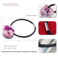 Elastic hair tie featuring a purple marble cellulose acetate cylinder decoration - Floral Purple