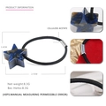 Coletero estrella de acetato de celulosa azul carey con cuerda elástica fina - Azul oscuro