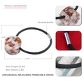 Elastic hair tie with a brown tortoise shell cellulose acetate cylinder bead ornament - Brown and White
