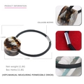 Elastic hair tie with a geometric tortoise shell acetate bead and high stretch band - Coffee Grey