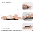 French style acetate berry hair clip with white pearls and 8.9cm spring metal fastener - Nude Pink