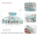 Blue and brown marble tie-dye acrylic hair claw clip with golden metal spring - Light Blue