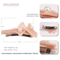 Fermaglio per capelli in acetato a foglia di ginkgo con perle, molletta a molla da 8cm - Rosa Nudo