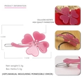 Pink gradient four-leaf clover acetate hair clip with rhinestones for women - Pink