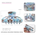 Blue and brown tie-dye marble acrylic hair claw clip with cutout design for women - Dark Blue