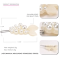 Fermaglio per capelli in acetato crema con perle e design a onde, variante 6,5 cm - Bianco Sporco