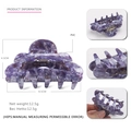 Pinza per capelli minimalista in PVC con trama marmo viola per donna, 8,5x4,5 cm - Viola Floreale