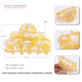 Pinza per capelli minimalista da 8,5cm in PVC tartarugato con design traforato per donna - Floreale Giallo