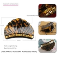 Pinza per capelli in acetato con motivo tartarugato e forma a conchiglia - Circa 8.3cmx4.8cm / Tartarugato Scuro