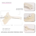 Molletta per capelli Ginkgo in acetato bianco crema con perla, misura 7,0x4,3cm - Bianco Sporco