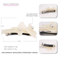 Molletta per capelli a farfalla in acetato bianco crema con perle lunghe 8,9 cm - Bianco Sporco